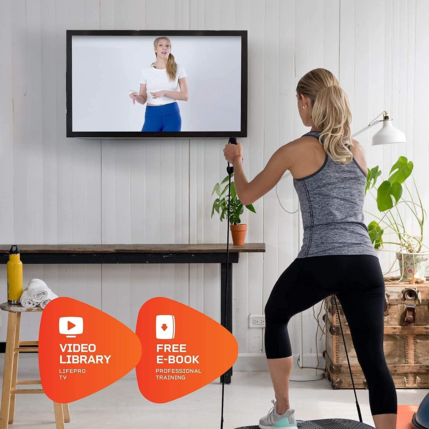 LifePro Rumblex 4D Pro Vibration Plate - Whole Body Vibration Platform Exercise Machine - Home Workout Equipment for Weight Loss, Toning  Wellness - Full Bundle of Bands, Straps amp; Accessories