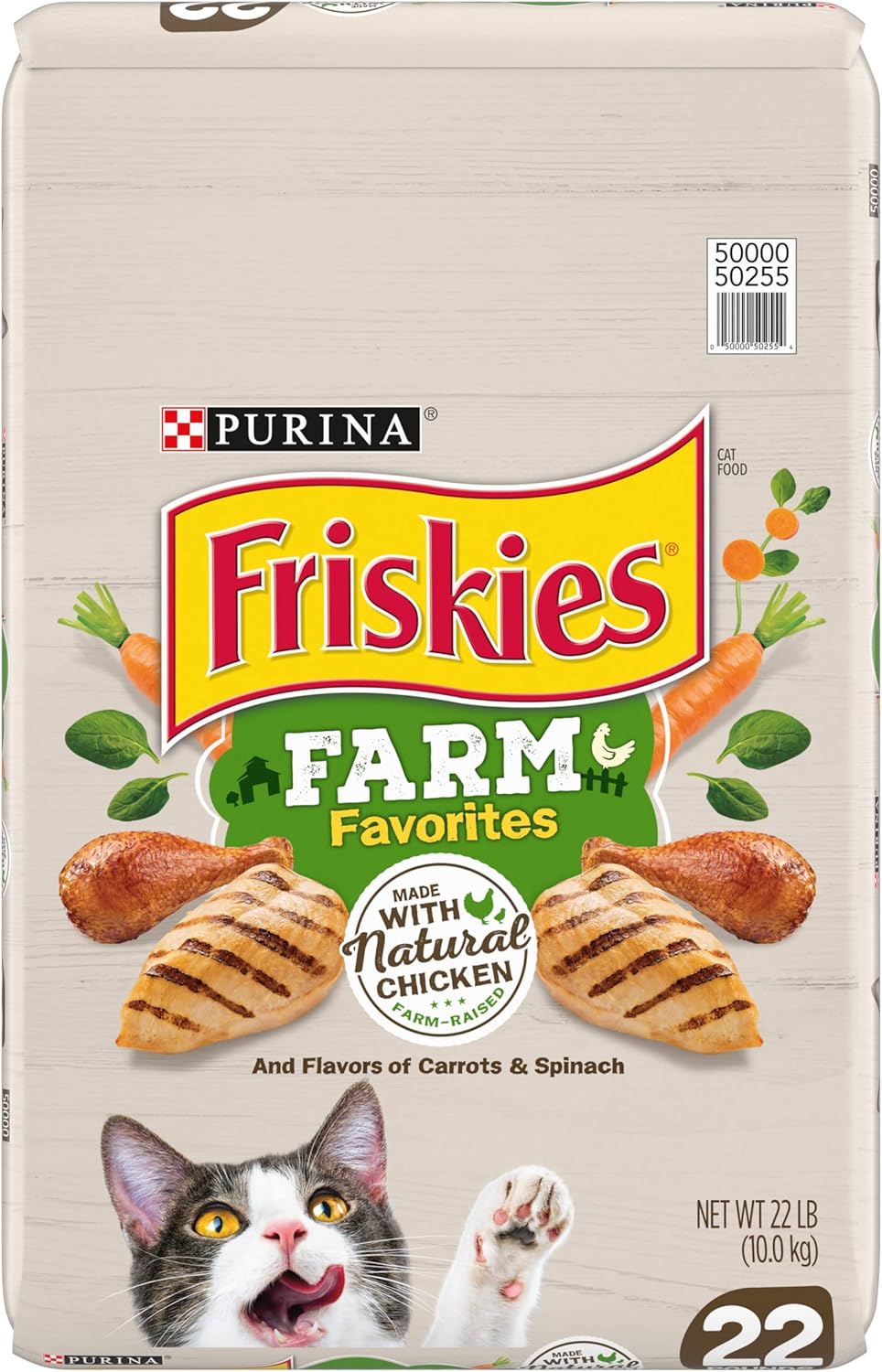 Purina Friskies Droog kattenvoer, favoriet op de boerderij met kip - zak van 22 pond