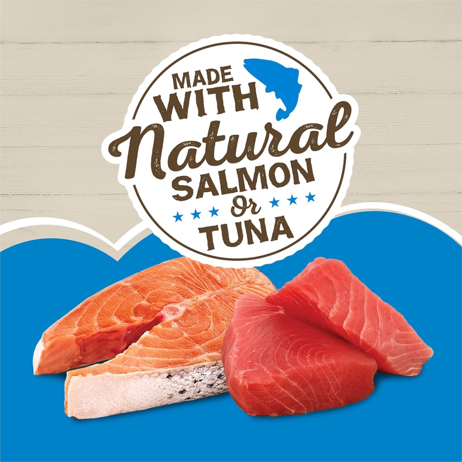 Purina Friskies Ocean Favorites, patè di cibo umido per gatti e pezzetti di carne, con salmone e tonno - (confezione da 24), lattine da 5,5 once