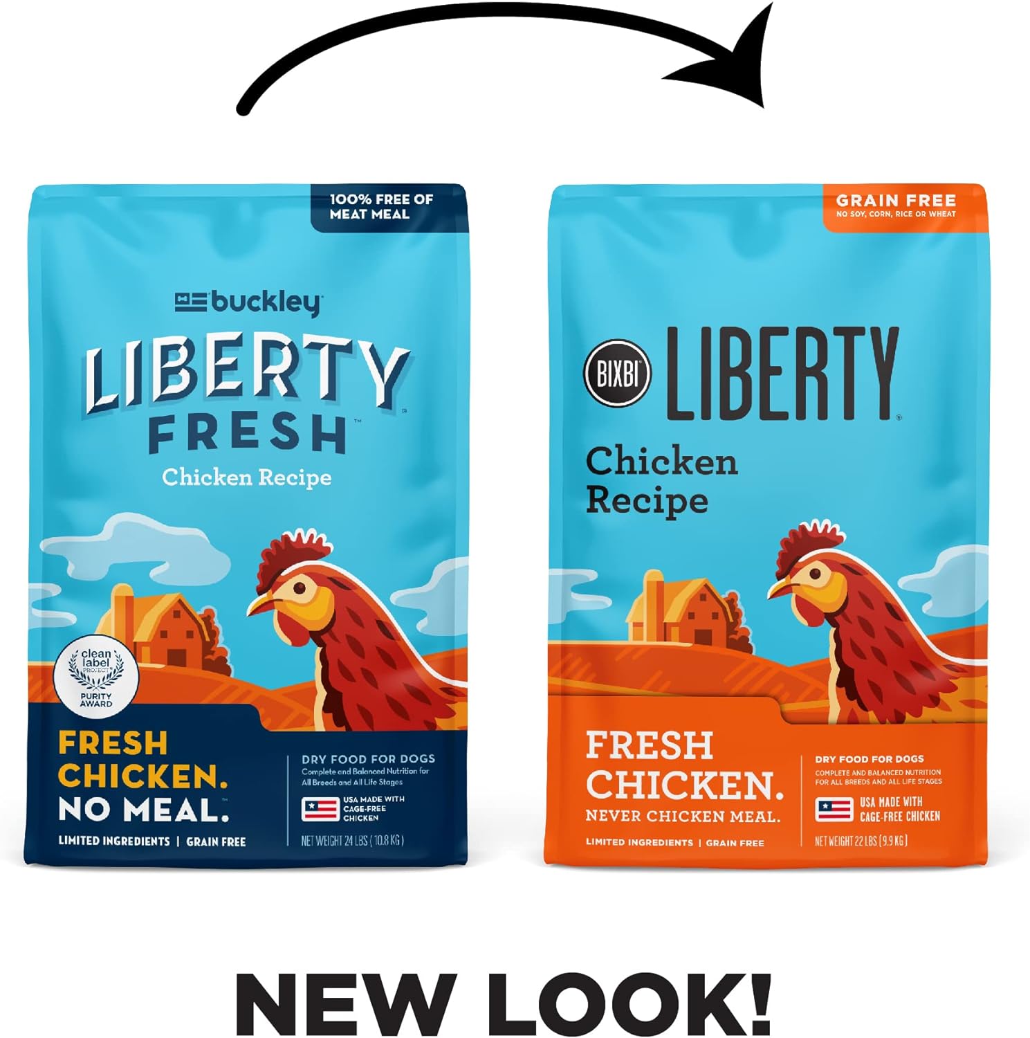 Thức ăn khô không chứa ngũ cốc BIXBI Liberty cho chó, công thức từ gà, 22 lbs - Thịt tươi, không có bột thịt, không có chất độn giúp tiêu hóa dễ dàng - Sản xuất tại Hoa Kỳ