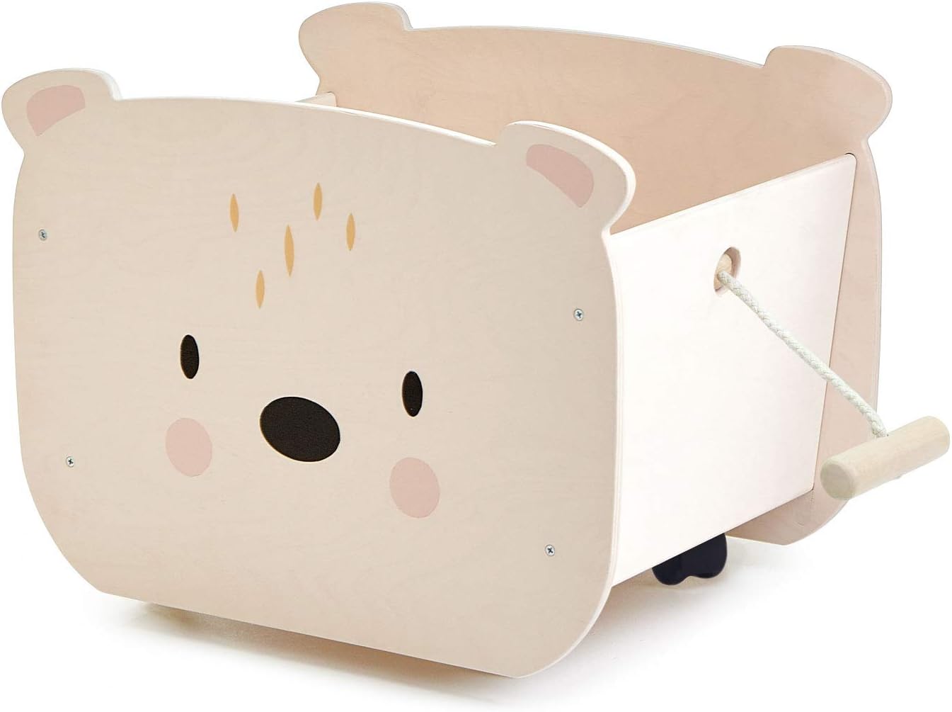 Tender Leaf Toys - Pull Along Bear Cart for Kids - Wooden Cart with Wheels for Moving Play Toys Books for Kids 3 Years · v6