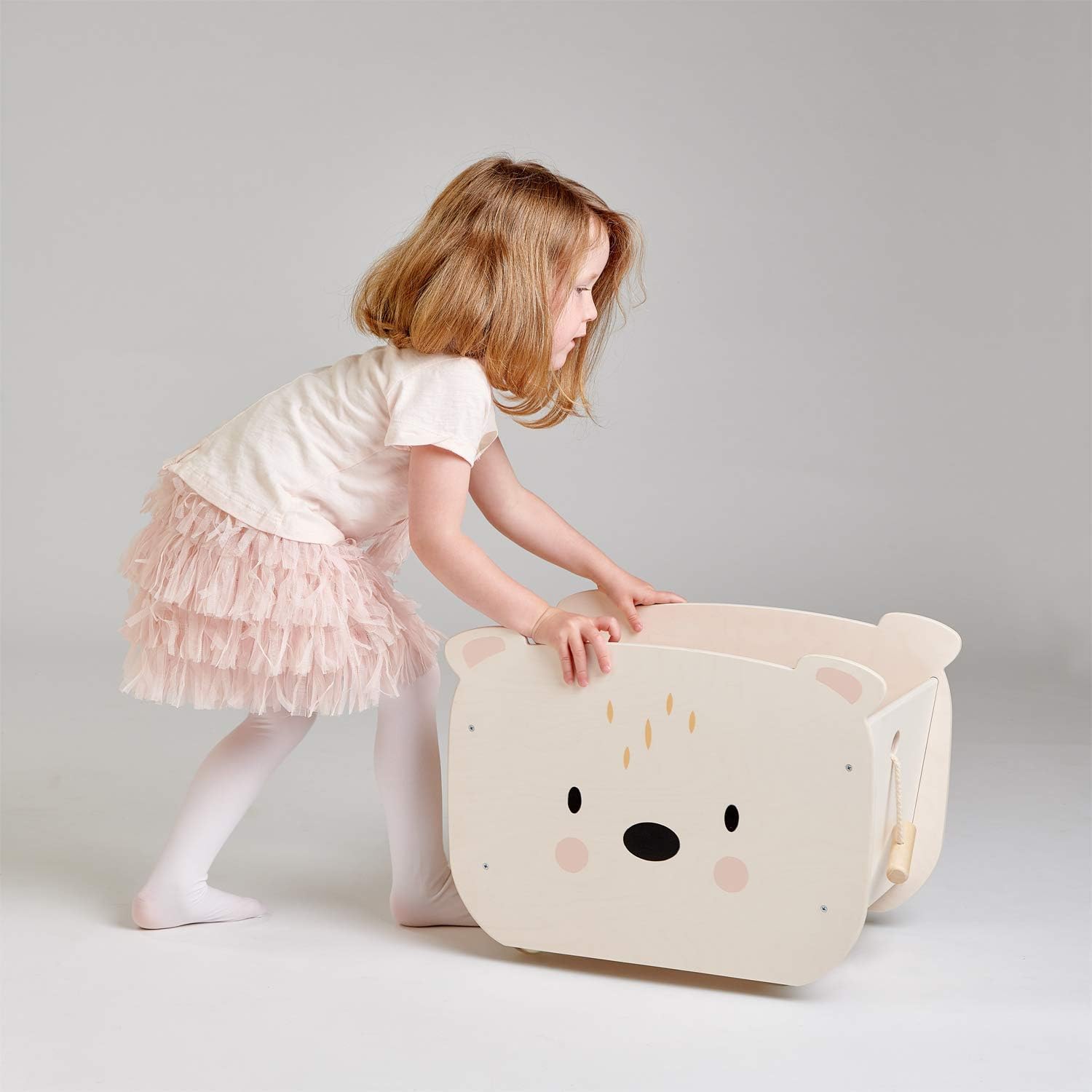 Tender Leaf Toys - Pull Along Bear Cart for Kids - Wooden Cart with Wheels for Moving Play Toys Books for Kids 3 Years · v6