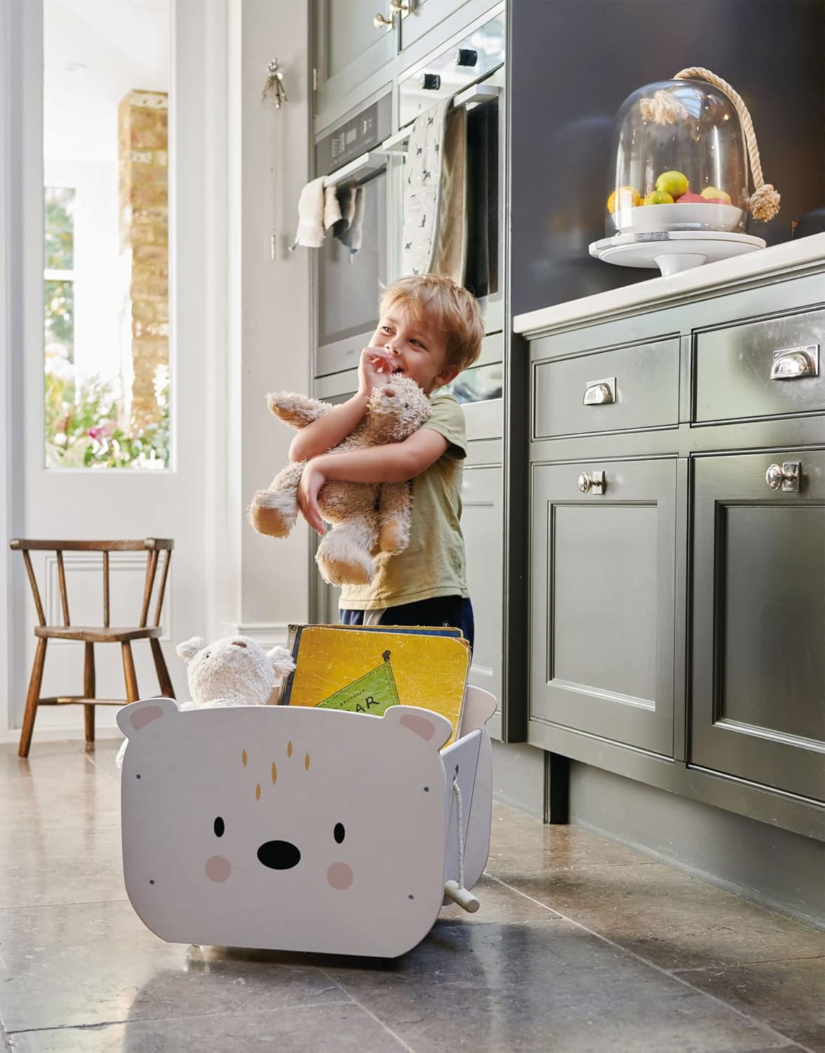 Tender Leaf Toys - Pull Along Bear Cart for Kids - Wooden Cart with Wheels for Moving Play Toys Books for Kids 3 Years · v6