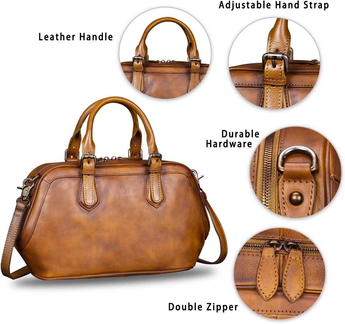 Dompet dan Tas Tangan Kulit Asli untuk Wanita Dompet Pegangan Atas Kulit Buatan Tangan Fashion Tas Selempang Tali Tas Bahu