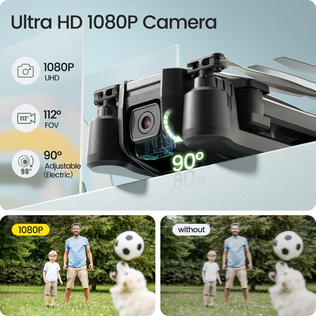 Holy Stone HS440 Foldable FPV Drone with 1080P WiFi Camera for Adult Beginners and Kids; Voice Gesture Control RC Quadcopter with Modular Battery for long flight time, Auto Hover, Carrying Case · v4