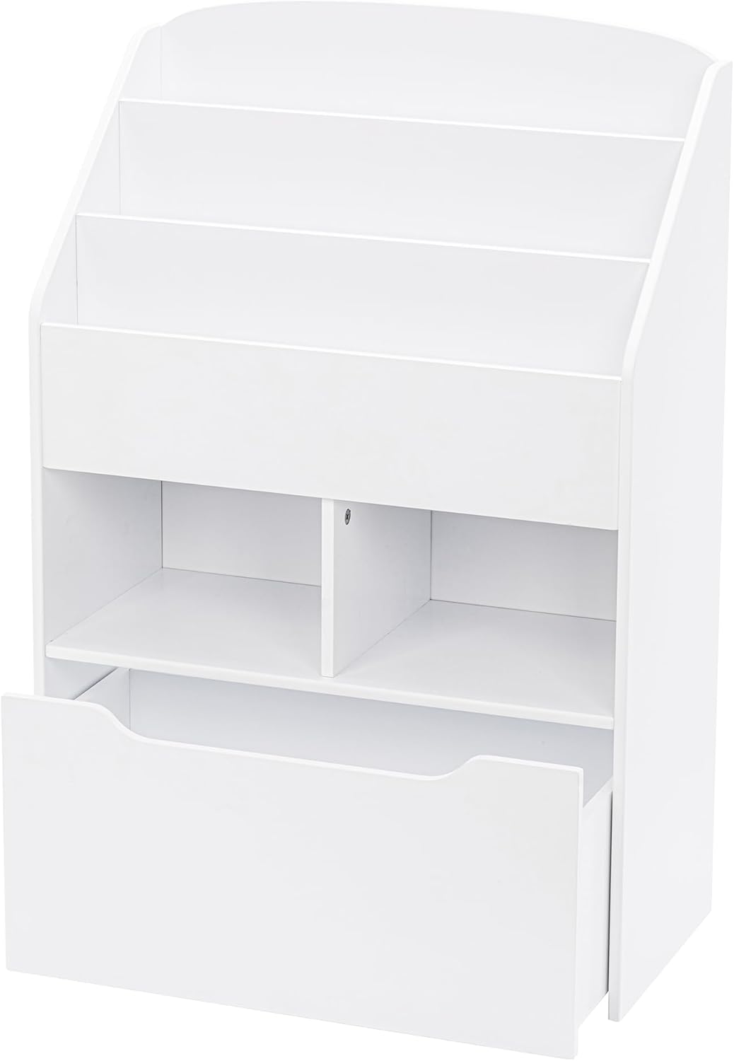 UTEX Bookshelf for Kids, Wooden Book Display, Kids Bookshelf and Toy Storage, Children Book Rack Bookcase Toybox Combo for Bedroom  Nursery, White · v4