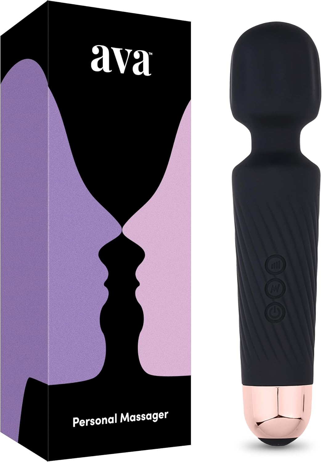 Ava Vibrator Wand Sex Toys [Clit Stimulator Vibrators] Vibrator for Woman | Sex Toy | Gifts for Women | 20 Patterns  8 Speeds of Pleasure | Quiet amp; Small | Adult Sex Toys -Standard - Black · v2