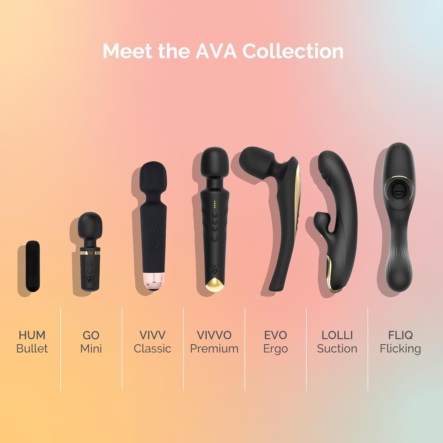 Ava Vibrator Wand Sex Toys [Clit Stimulator Vibrators] Vibrator for Woman | Sex Toy | Gifts for Women | 20 Patterns  8 Speeds of Pleasure | Quiet amp; Small | Adult Sex Toys -Standard - Black · v2