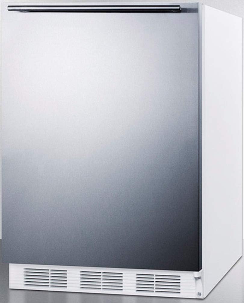 Summit Appliance FF6WBI7SSHHADA, ADA-konformer, gewerblicher 24-seitiger Allzweck-Kühlschrank, eingebauter Allzweck-Kühlschrank, Edelstahltür, horizontalem Griff und weißem Schrank
