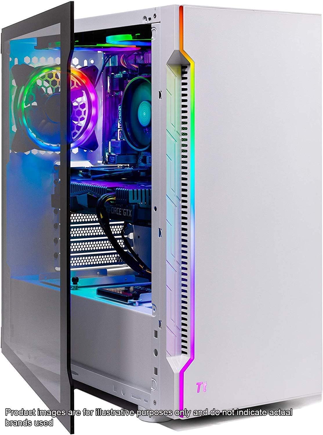 Ordinateur de jeu Skytech Archangel pour PC de bureau — Ryzen 5 3600 3,6 GHz, GTX 1660 Super 6G, 500 Go de SSD, 16 Go de DDR4 à 3200 MHz, ventilateurs RGB, Windows 11 Home 64 bits, Wi-Fi 802.11AC