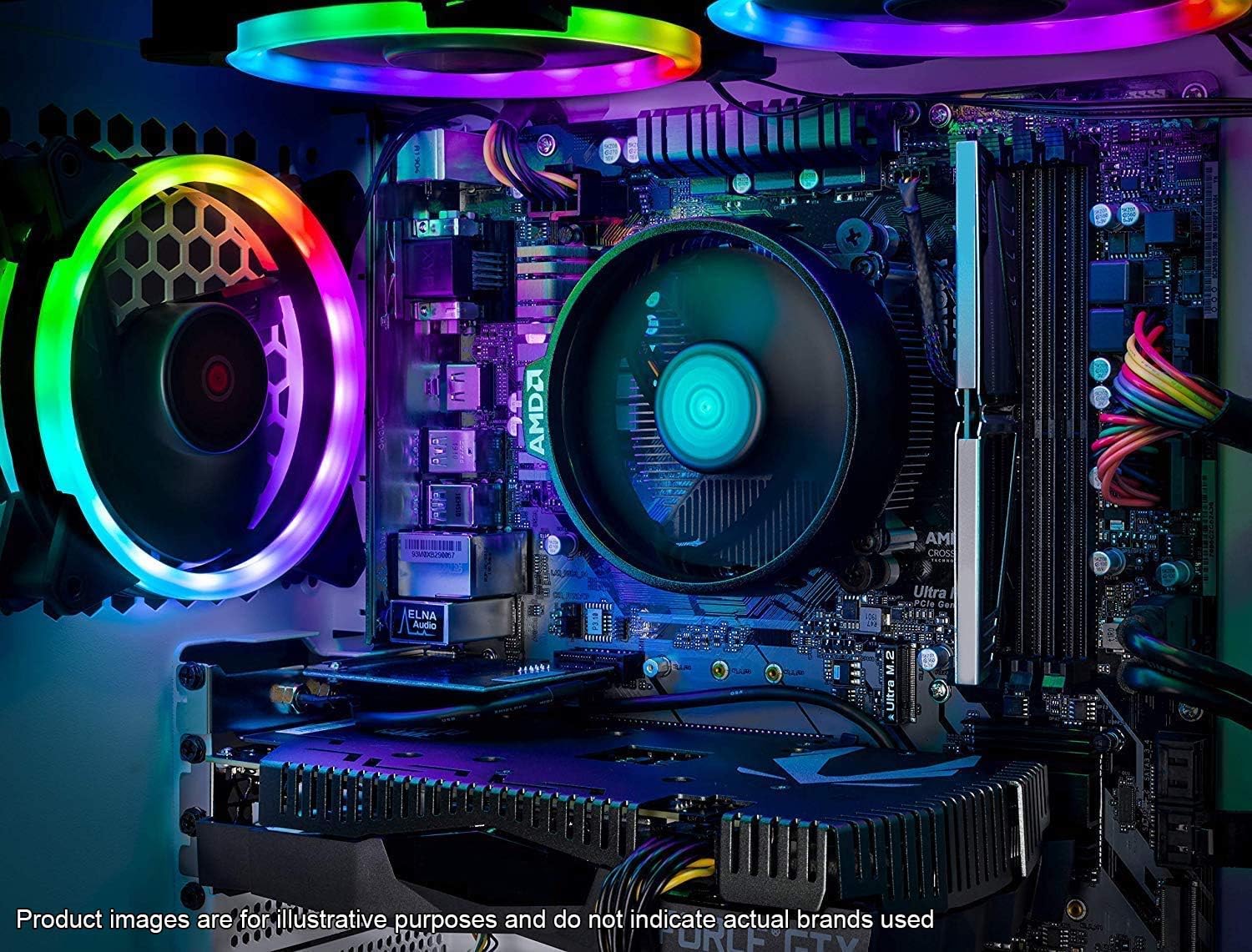 Ordinateur de jeu Skytech Archangel pour PC de bureau — Ryzen 5 3600 3,6 GHz, GTX 1660 Super 6G, 500 Go de SSD, 16 Go de DDR4 à 3200 MHz, ventilateurs RGB, Windows 11 Home 64 bits, Wi-Fi 802.11AC