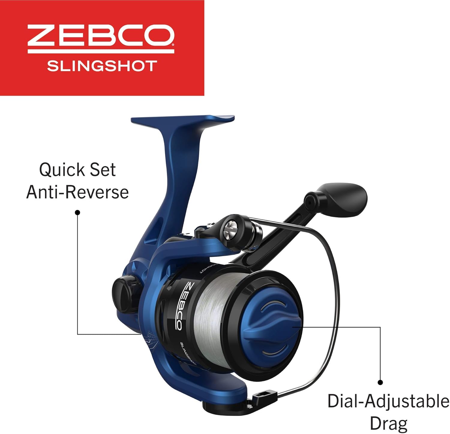 Zebco Slingshot Spinning Reel and Fishing Rod Combo, 2-Piece Medium-Light Durable Fiberglass Rod, Comfortable EVA Handle, Pre-Spooled with 8-Pound Cajun Fishing Line · v9