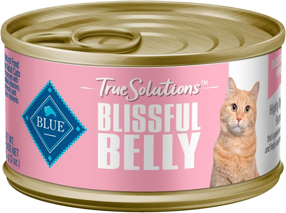 Nourriture humide naturelle Blue Buffalo True Solutions Blissful Belly Digestive Care pour chats adultes, poulet, 3 oz. Canettes (12 unités)