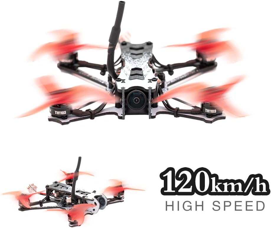 Drone da corsa EMAX Tinyhawk II Freestyle BNF FPV con alta velocità 120 km/h, ESC 5A, motore brushless da 7000 KV, RunCam Nano2 700TVL, 37 canali, potenza VTX 25/100/200 mW