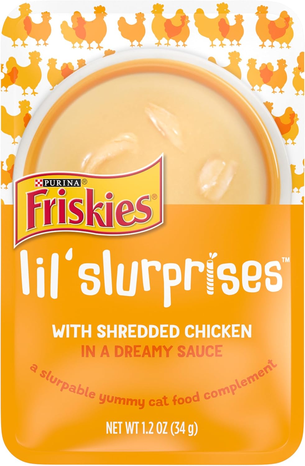 Purina Friskies Wet Cat Food Lickable Cat Treats, Lil’ Slurprises With Shredded Chicken in a Dreamy Sauce - (Pack of 16) 1.2 oz. Pouches · v2