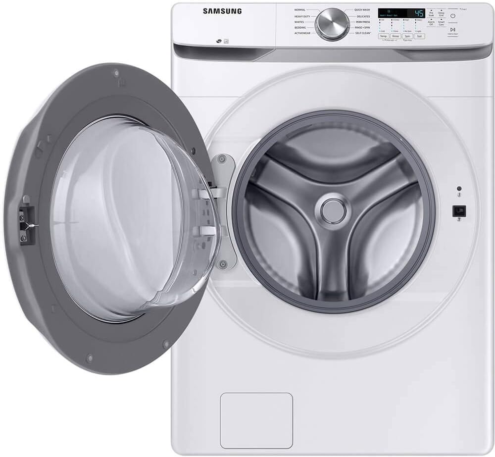 SAMSUNG WF45T6000AW 4,5 Kubikfuß. Frontlader-Waschanlage mit Vibrationsreduzierungstechnologie in Weiß