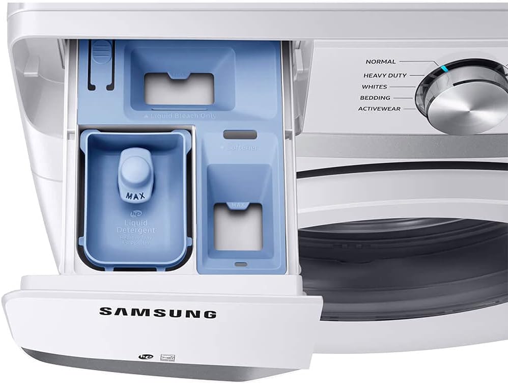 SAMSUNG WF45T6000AW 4,5 Kubikfuß. Frontlader-Waschanlage mit Vibrationsreduzierungstechnologie in Weiß