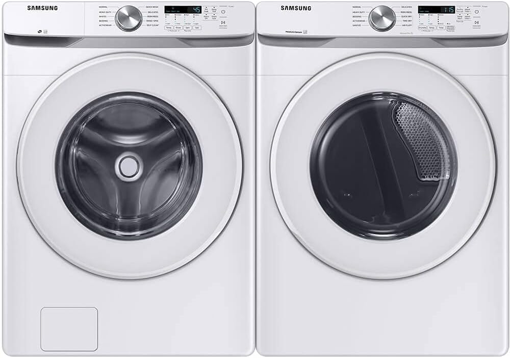 SAMSUNG WF45T6000AW 4,5 Kubikfuß. Frontlader-Waschanlage mit Vibrationsreduzierungstechnologie in Weiß
