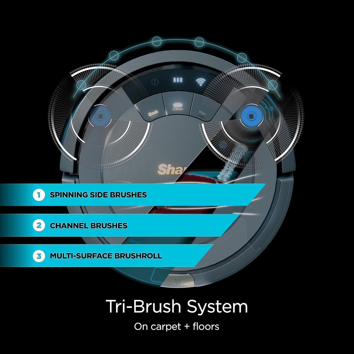 Shark AV753 ION Robot Vacuum, Tri-Brush System, Wifi Connected, 120 Min Runtime, Works with Alexa, Multi Surface Cleaning, Grey · v2