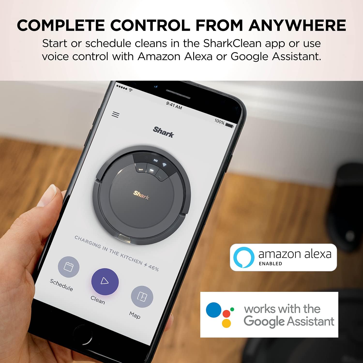 Shark AV753 ION Robot Vacuum, Tri-Brush System, Wifi Connected, 120 Min Runtime, Works with Alexa, Multi Surface Cleaning, Grey · v2