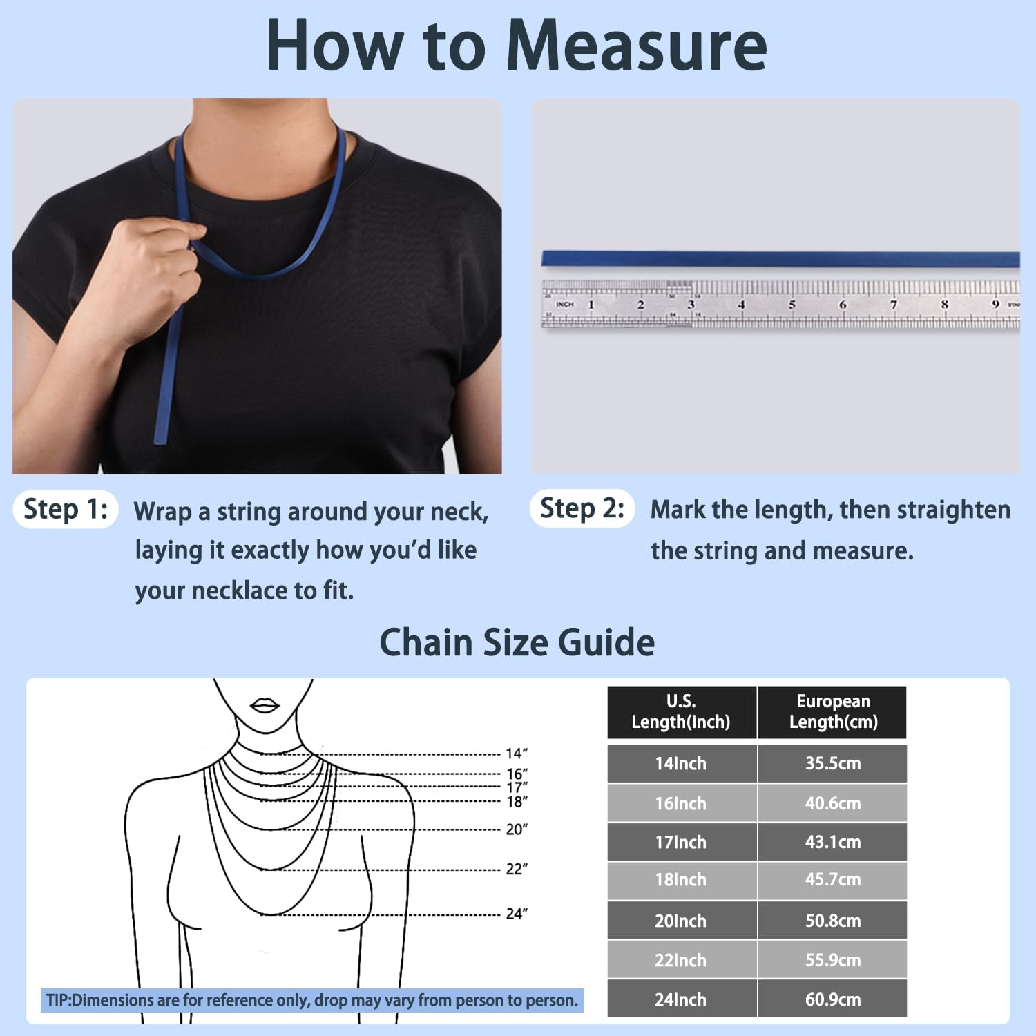 Jewlpire 925 Sterling Silver Chain Necklace Chain for Women 1.1mm Cable Chain Necklace Upgraded Spring-Ring Clasp - Thin Sturdy - Italian Quality 16/18/20/22/24 Inch · v11