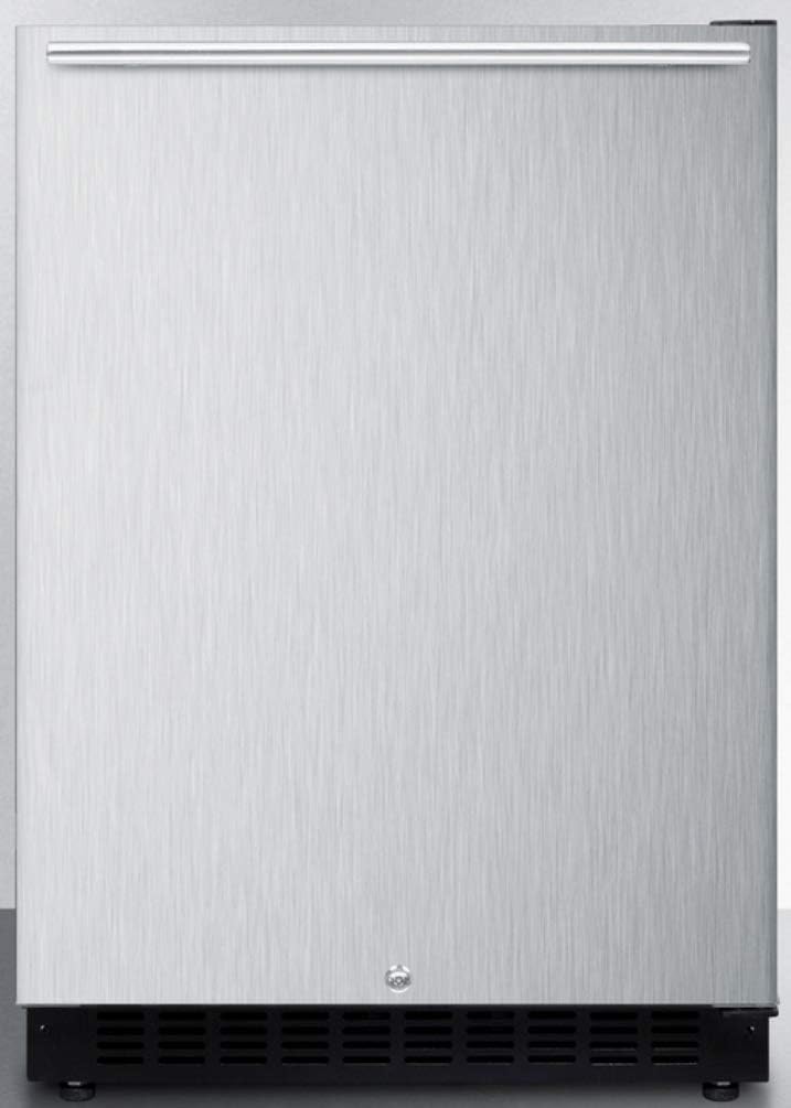 Summit Appliance AL54CSSHH Frigorifero da incasso sottobanco conforme ADA da 4,8 piedi cubi di larghezza 24 pollici con esterno rivestito in acciaio inossidabile, maniglia orizzontale, portaoggetti e comandi digitali