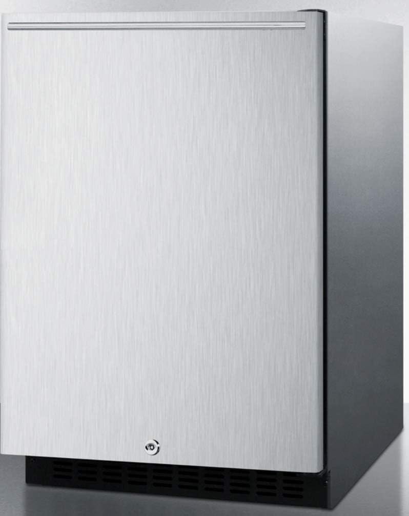 Summit Appliance AL54CSSHH Built-in Undercounter ADA Compliant 4.8 cu.ft. 24 Wide All-refrigerator with Wrapped Stainless Steel Exterior, Horizontal Handle, Door Storage and Digital Controls
