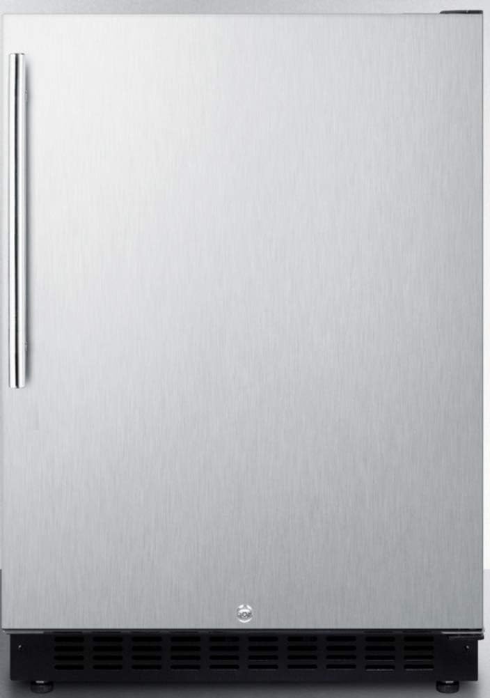 Summit AL54CSSHV 24 Compact Refrigerator with 4.8 cu. ft. Capacity ADA Compliant Professional Handle Factory Installed Lock Digital Thermostat Door and Temperature Alarm Sabbath Mode in Stainless Steel