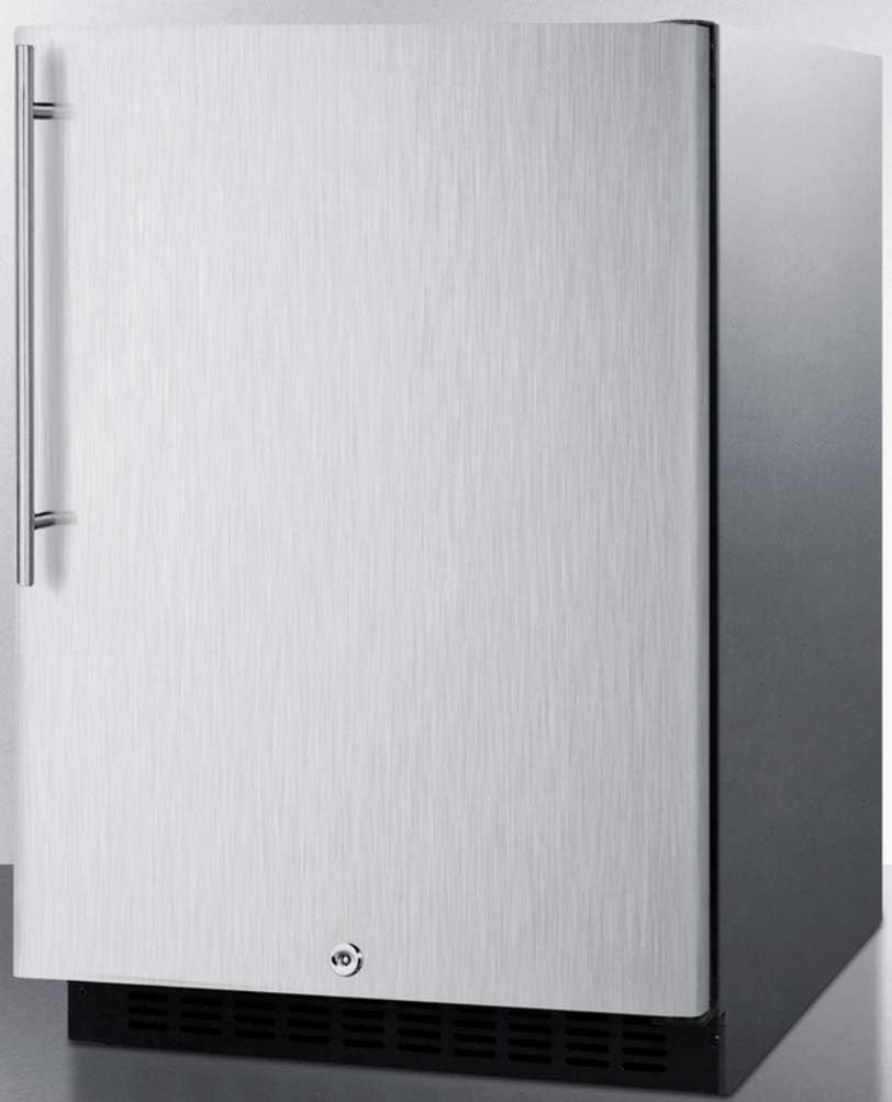 Summit AL54CSSHV 24 Compact Refrigerator with 4.8 cu. ft. Capacity ADA Compliant Professional Handle Factory Installed Lock Digital Thermostat Door and Temperature Alarm Sabbath Mode in Stainless Steel · v5