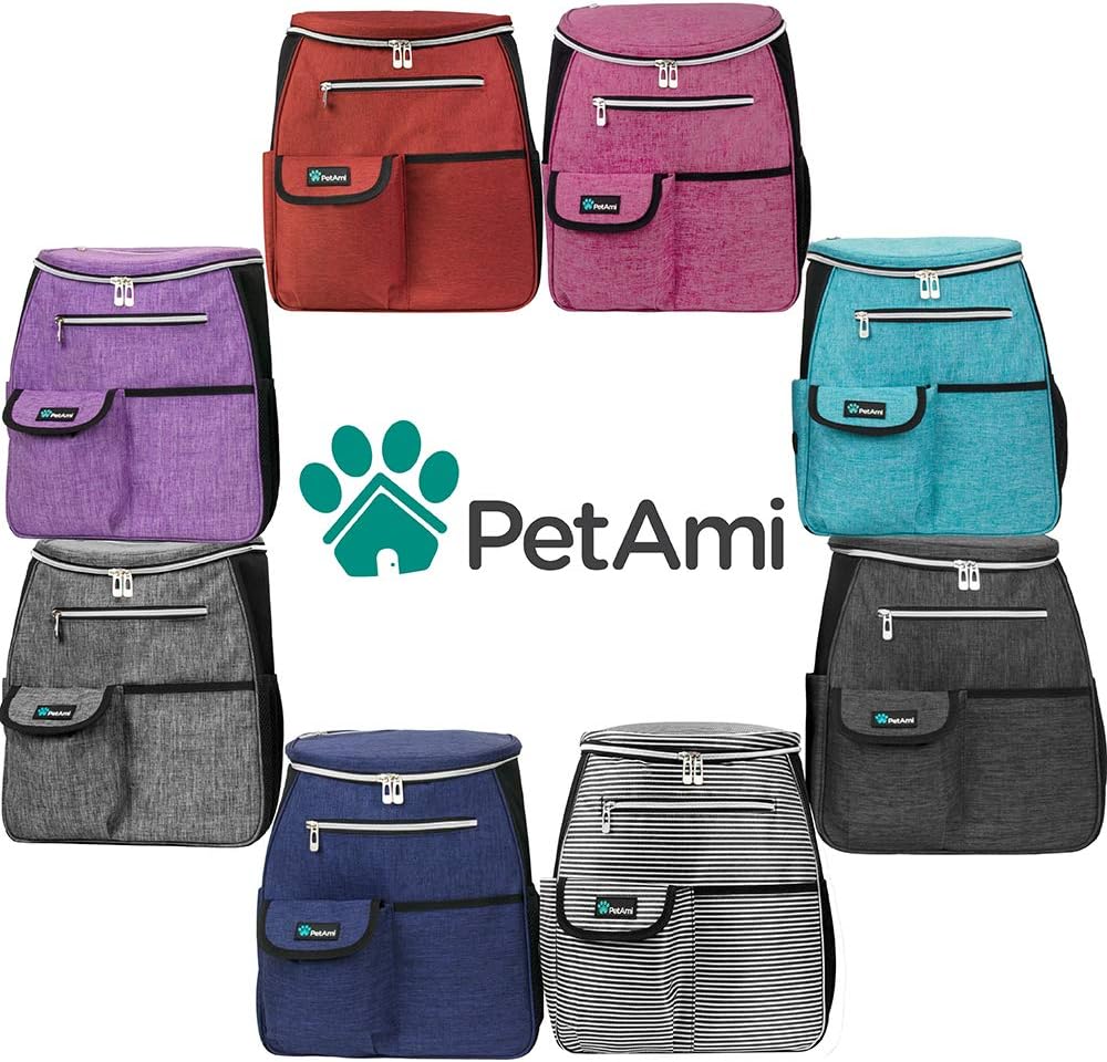PetAmi Dog Travel Bag Backpack, Airline Approved Dog Bags for Traveling, Puppy Diaper Bag Supplies, Pet Camping Essentials Hiking Accessories Dog Mom Gift, Food Container, Collapsible Bowls, Teal Blue · v14