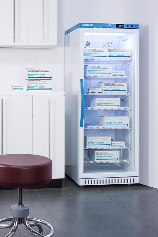 Summit Appliance ARG12PV Pharma-Vac Performance Series 12 Cu.Ft. Upright Vaccine Commercial All-refrigerator with Glass Door, Automatic Defrost, Digital Thermostat and White Cabinet · v4