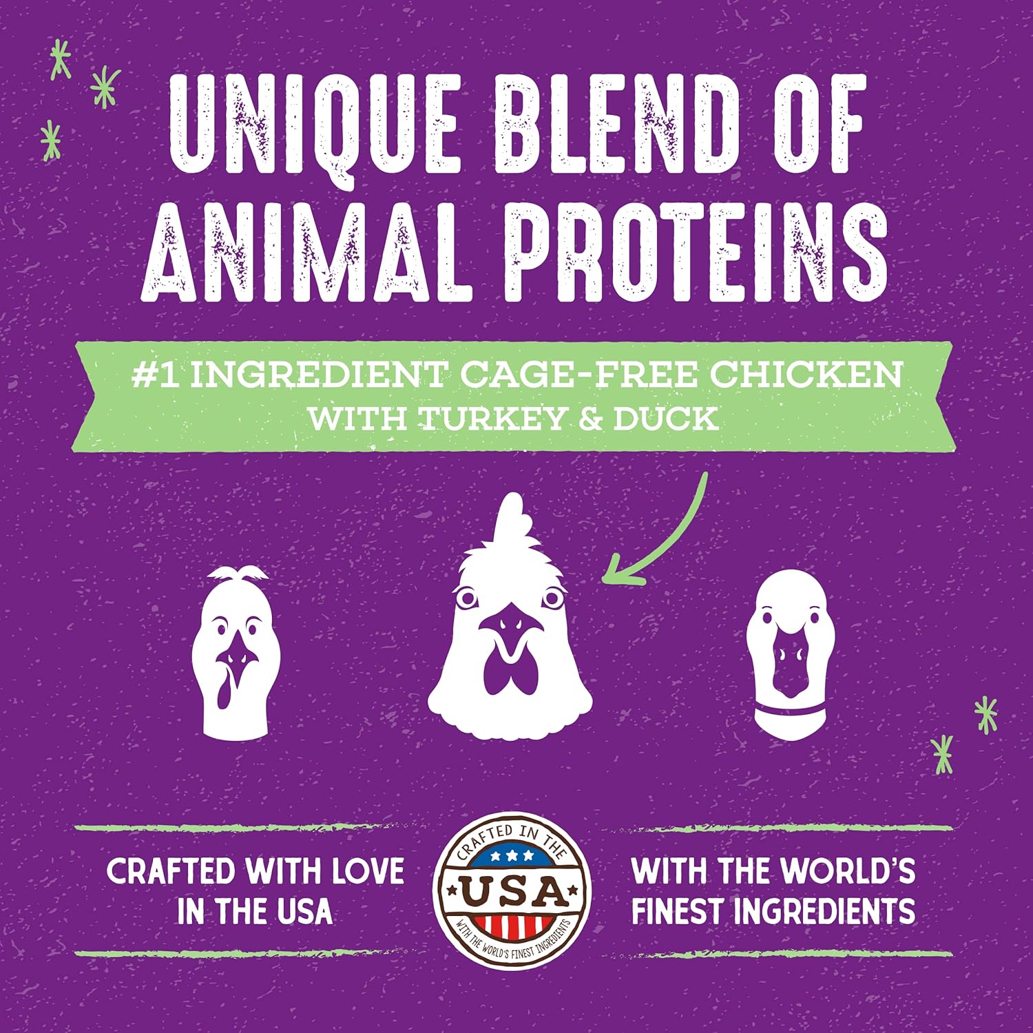 Comida para gatos Stella Chewys Raw Blend de primera calidad, sin cereales y ricas en proteínas, receta de aves de corral sin jaulas, bolsa de 10 libras