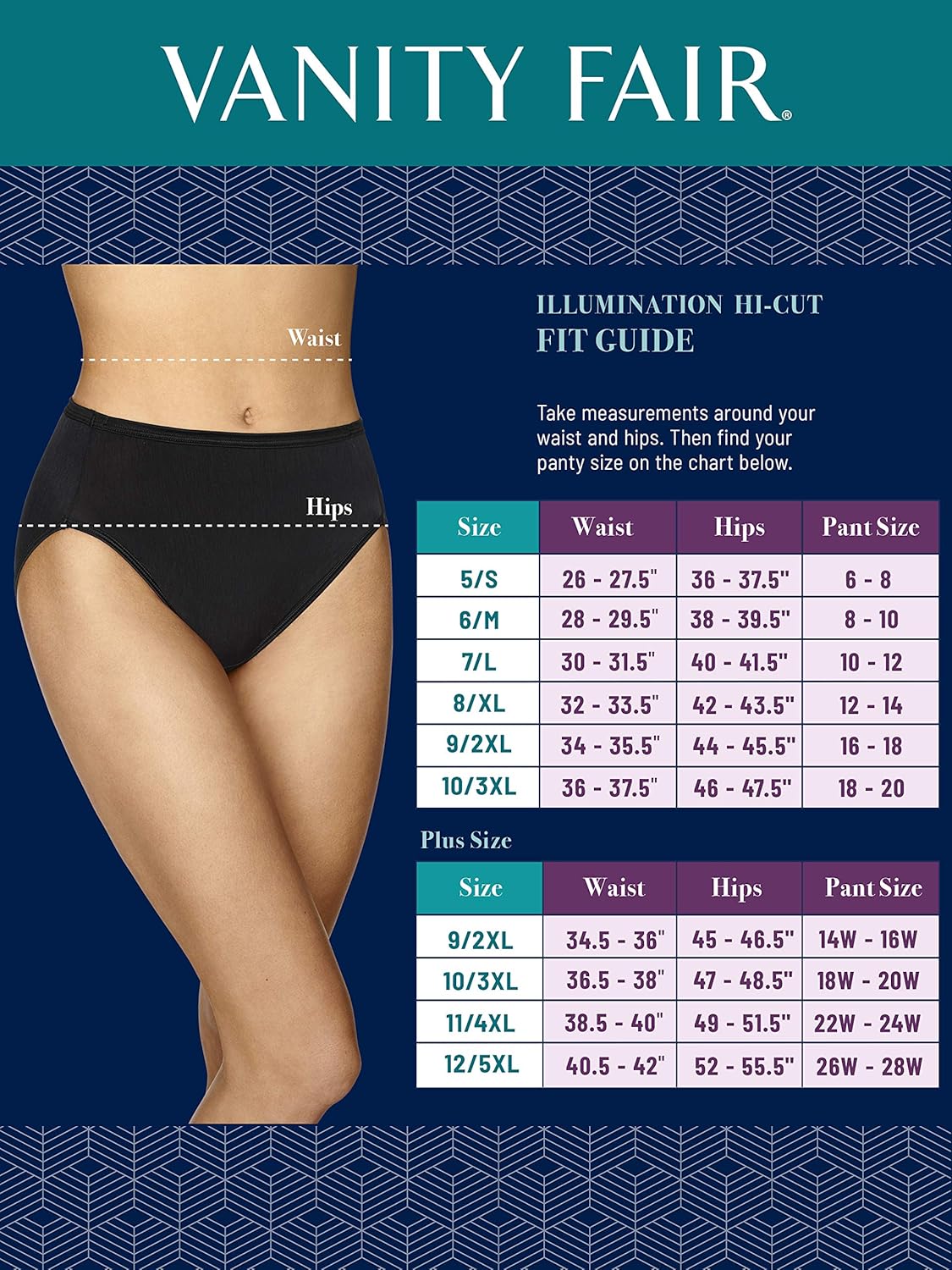 Vanity Fair Womens Illumination Hi Cut Panties, Silky Stretch Satin Trim · v2