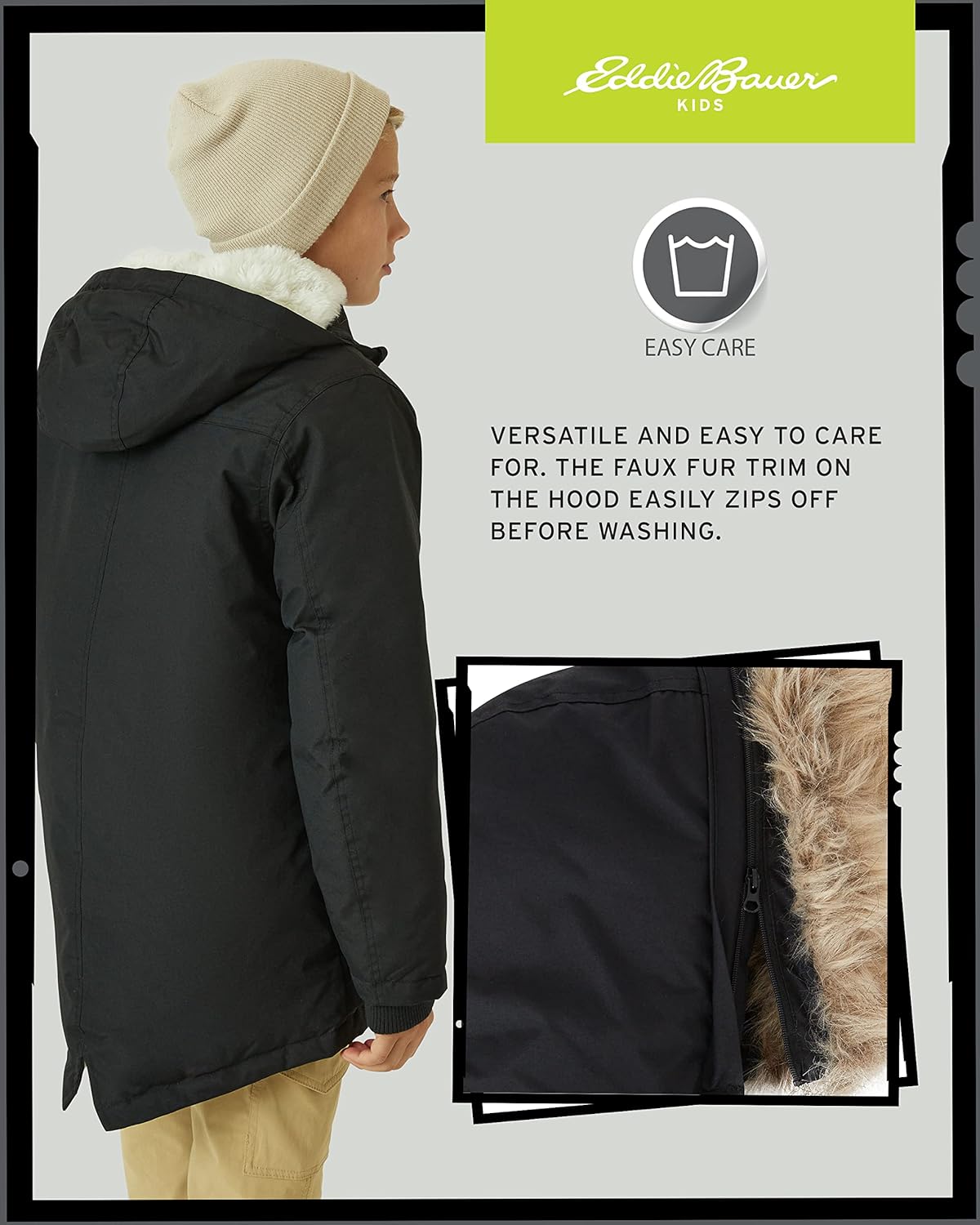Eddie Bauer Boys Winter Coat – Waterproof Heavyweight Down Parka Jacket with Faux Fur Hood (3-20)
