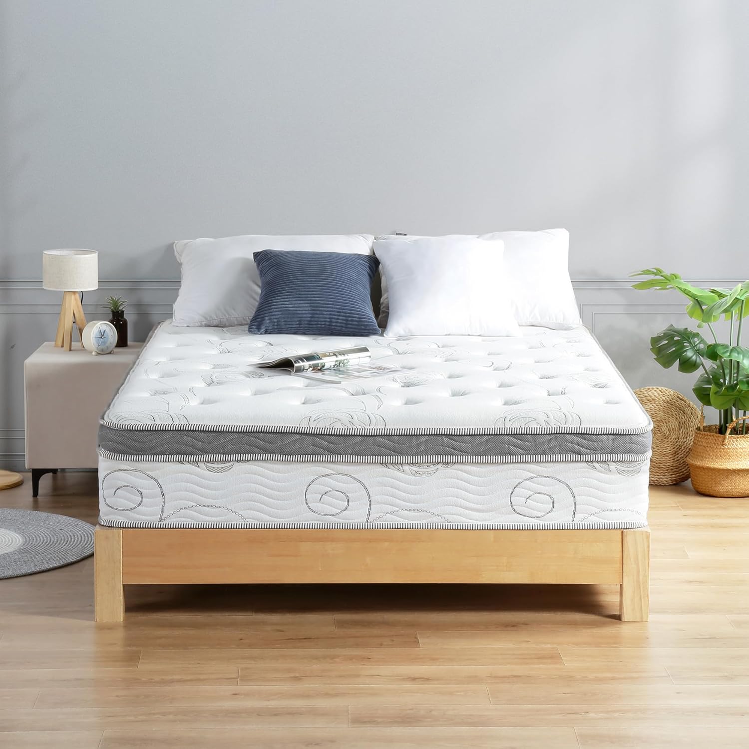 PrimaSleep Full Mattress, 13 Inch Hybrid Mattress, Gel Infused Memory Foam, Pocket Spring for Support and Pressure Relief, CertiPUR-US Certified, Bed-in-a-Box, Firm, Full Size · v2