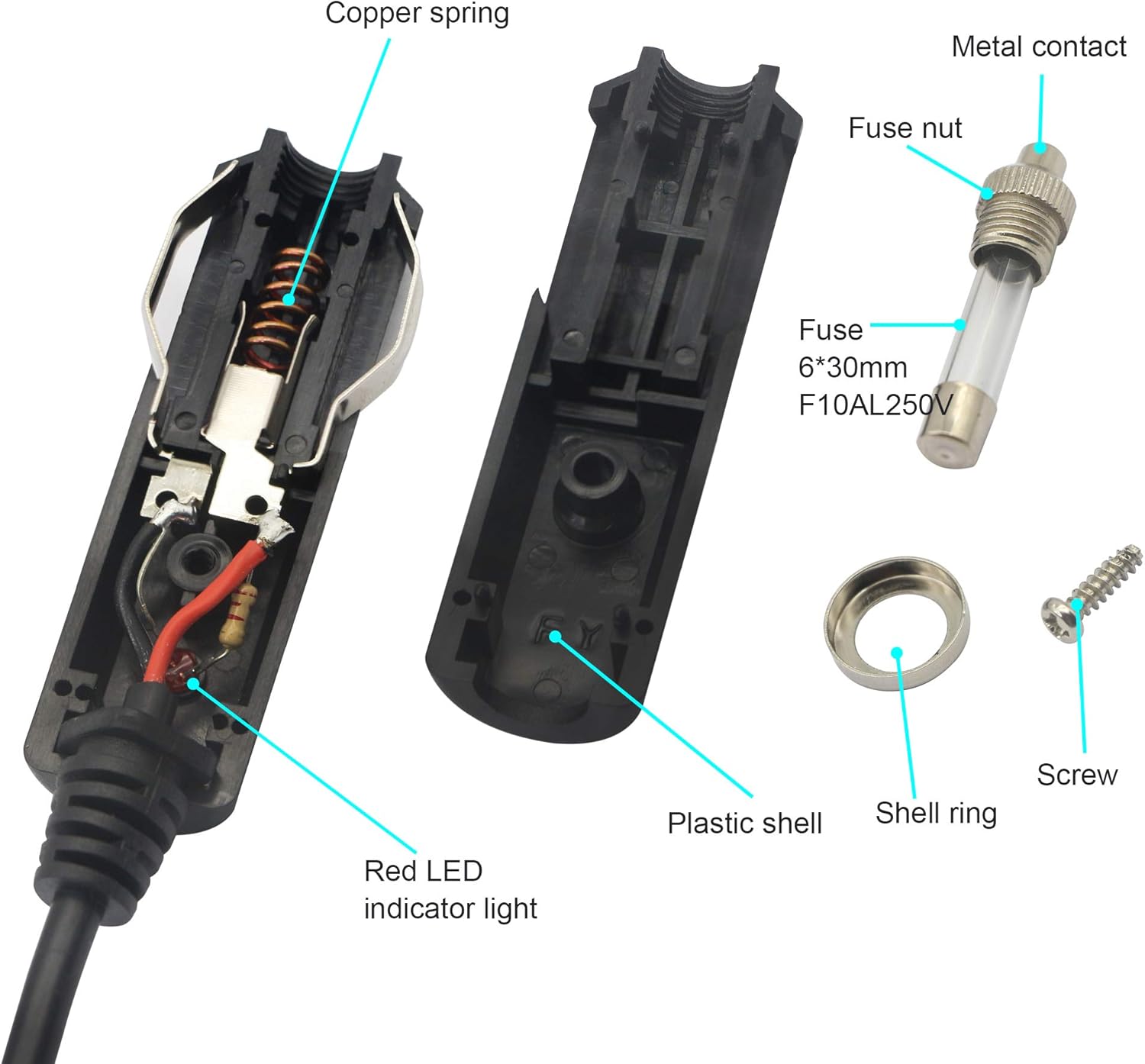 12V 24 V DC 5.5mm x 2.1mm Car Cigarette Lighter Extension Power Supply Adapter Cable with LED for Car Truck Bus Van(10FT) · v5