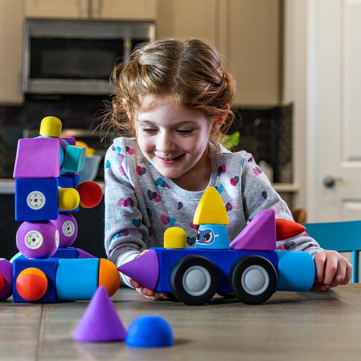 Magnetic Foam Blocks – STEM Preschool Toys for Children, Toddlers, Boys and Girls, The Ultimate Bath Toy – 50 Piece Set, Bath Building Blocks, Engineering Toys for Kids 3-6 · v2