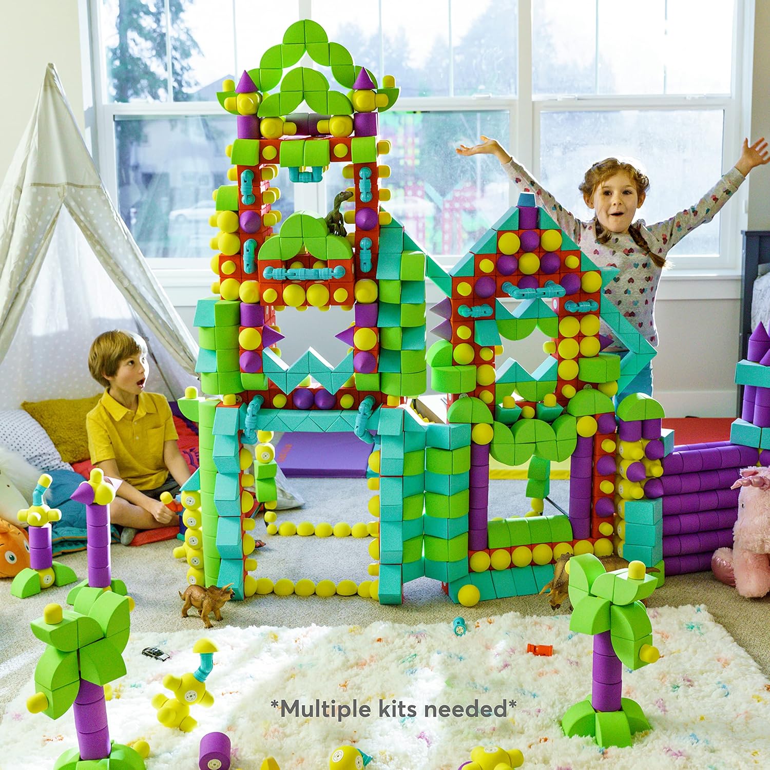 Magnetic Foam Blocks – STEM Preschool Toys for Children, Toddlers, Boys and Girls, The Ultimate Bath Toy – 50 Piece Set, Bath Building Blocks, Engineering Toys for Kids 3-6 · v2