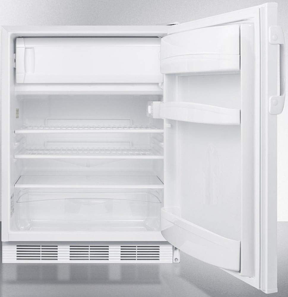 Summit Appliance CT66W Freestanding Refrigerator-Freezer for General Purpose Use with Dual Evaporator Cooling, Cycle Defrost, Adjustable Thermostat, Adjustable Glass Shelves and White Exterior · v5
