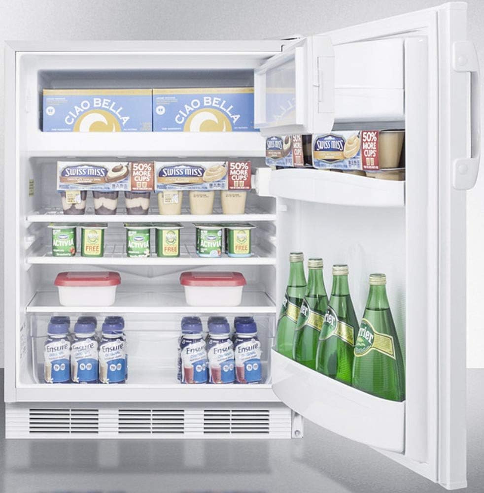 Summit Appliance CT66W Freestanding Refrigerator-Freezer for General Purpose Use with Dual Evaporator Cooling, Cycle Defrost, Adjustable Thermostat, Adjustable Glass Shelves and White Exterior · v5