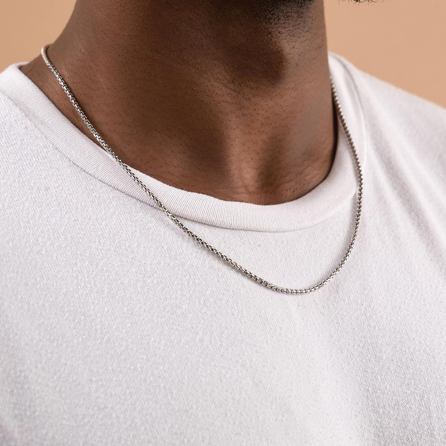 Collar PORI JEWELERS de oro de 14 quilates, 1,8 mm, 2,5 mm o 3,5 mm, cadena redonda en forma de caja, de 16 a 30 pulgadas, oro amarillo o blanco, para hombre y mujer