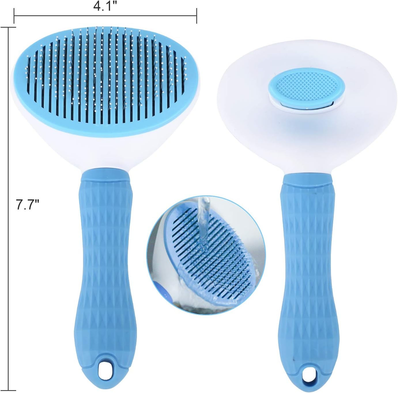 Depets Self Cleaning Slicker Brush, Dog Cat Bunny Pet Grooming Shedding Brush - Easy to Remove Loose Undercoat, Pet Massaging Tool Suitable for Pets with Long or Short Hair · v4