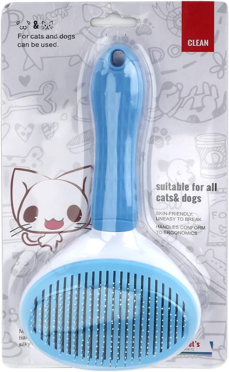 Depets Self Cleaning Slicker Brush, Dog Cat Bunny Pet Grooming Shedding Brush - Easy to Remove Loose Undercoat, Pet Massaging Tool Suitable for Pets with Long or Short Hair · v4
