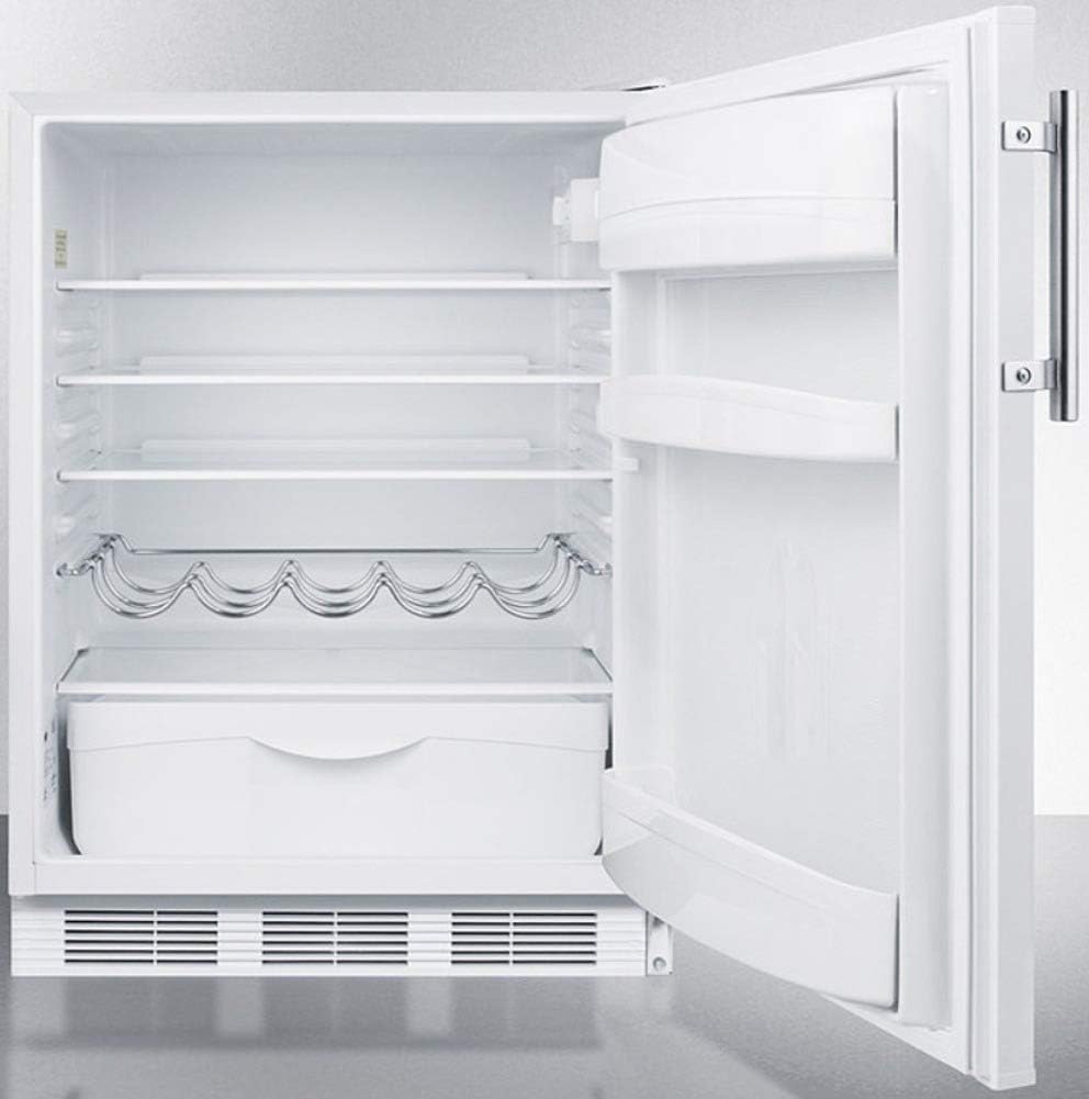 Summit Appliance FF61WADA ADA Compliant Freestanding Residential Counter Height 24 Wide All-Refrigerator with Automatic Defrost Operation, Adjustable Thermostat and White Exterior