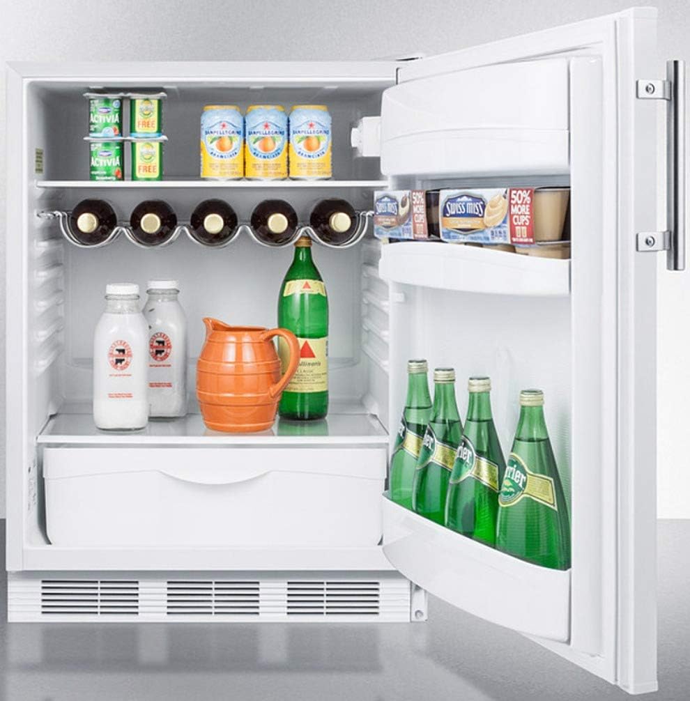 Summit Appliance FF61WADA ADA Compliant Freestanding Residential Counter Height 24 Wide All-Refrigerator with Automatic Defrost Operation, Adjustable Thermostat and White Exterior