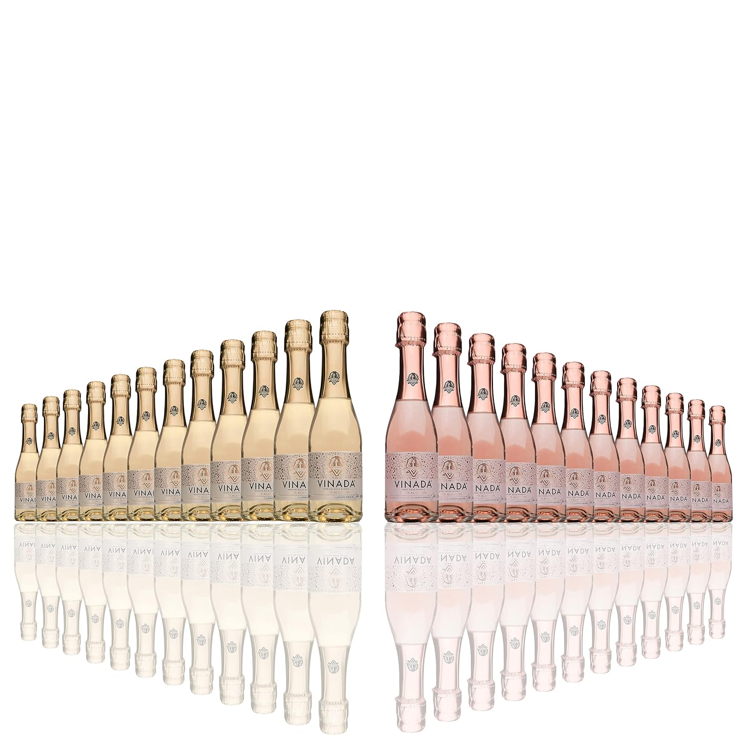 VINADA - Sparkling Gold  Rosé Mini Variety Pack - Zero Alcohol Wine- 200 ml (24 Glass Bottles)
