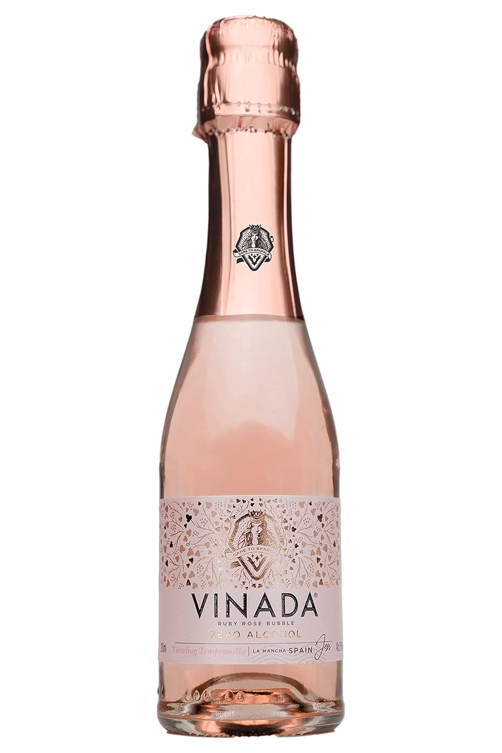 VINADA - Sparkling Rosé Mini - Zero Alcohol Wine - 200 ml (6 Glass Bottles)