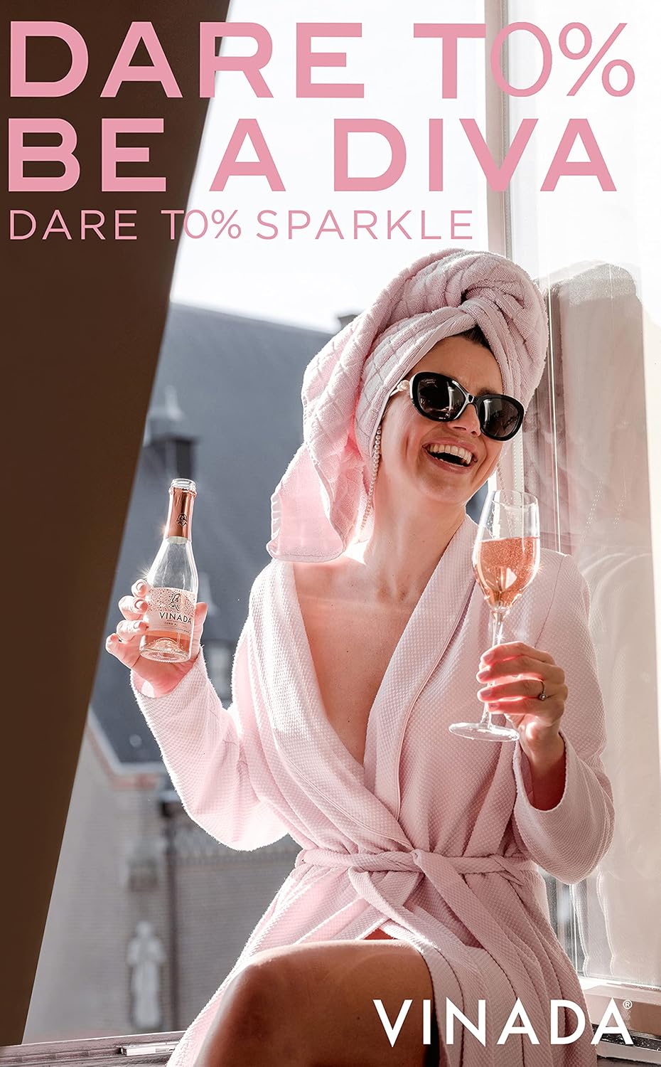 VINADA - Sparkling Rosé Mini - Zero Alcohol Wine - 200 ml (6 Glass Bottles)