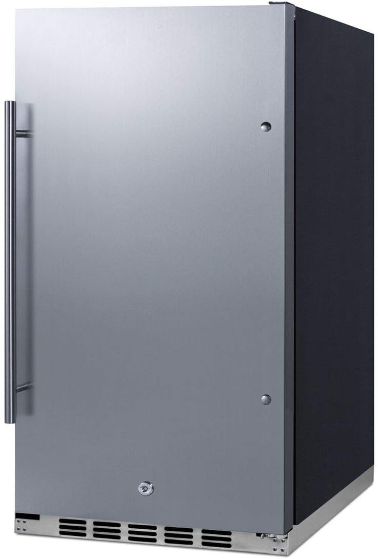 Summit Appliance FF195H34 Commercially Approved ENERGY STAR Certified All-Refrigerator for Built-in or Freestanding Use with Auto Defrost, Stainless Steel Door, Lock and Black Cabinet · v8