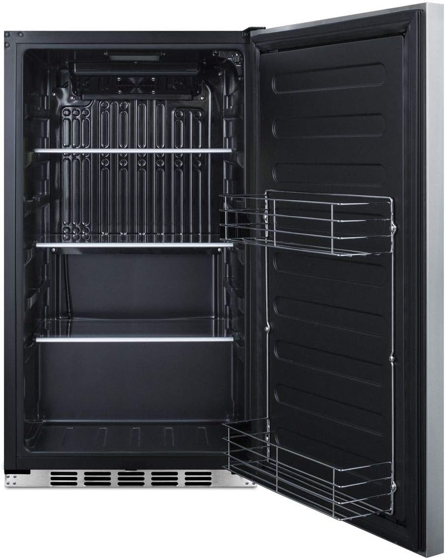 Summit Appliance FF195H34 Ticari Onaylı ENERGY STAR Sertifikalı Otomatik Buz Çözme, Paslanmaz Çelik Kapı, Kilit ve Siyah Dolaplı Dahili veya Bağımsız Kullanım için Ticari Olarak Onaylanmış Tüm Buzdolabı